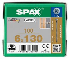 Spax 6*130 регулировочный 0161010601305 (100 шт), Wirox, T30 EAN 4003530260599