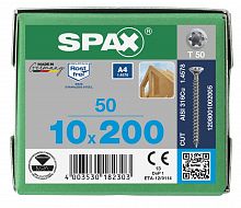 Spax 10x200 мм 1208001002005 (50 шт/упак.) - нерж., полная резьба 