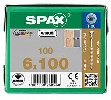 Spax 6*100 регулировочный 0161010601005 (100 шт), Wirox, T30 EAN 4003530260568