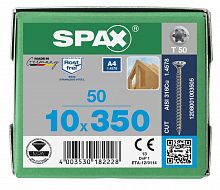Spax 10x350 мм 1208001003505 (50 шт/упак.) - нерж., полная резьба 