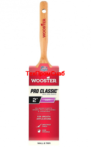 Z1118-2 Прямая кисть 2" PRO CLASSIC® WHITE CHINA BRISTLE - Dowel-Handle Varnish- для ровного укрытия