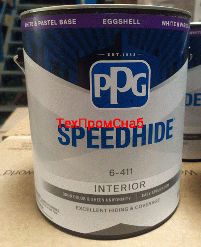 Краска PPG Speedhide для стен и потолков EGGSHELL (яичная скорлупа) (3,78 л), 6-411/01