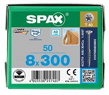Spax 8x300 мм 0197000803005 (50 шт/упак.) - А2, неполная резьба 