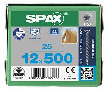 Spax 12x500 мм 1208001205005 (25 шт/упак.) - нерж., полная резьба 
