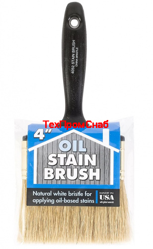 4052-4 Прямая кисть 4"  Oil Stain Brush- для масла из натуральной щетины